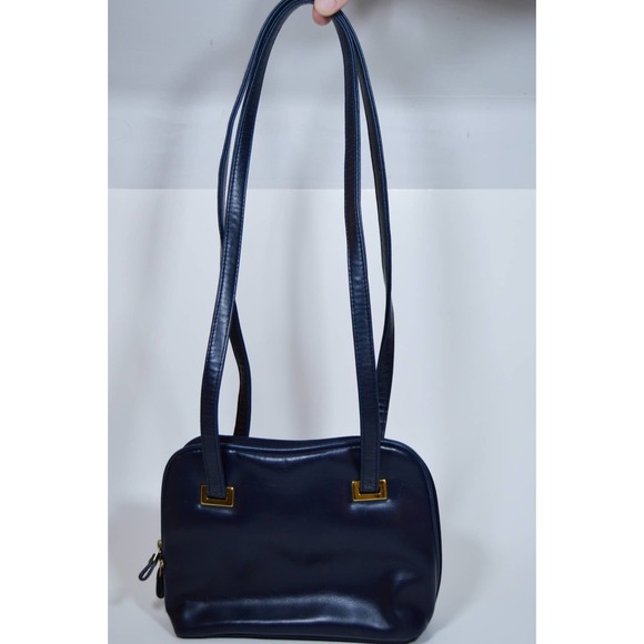 Y2K 90s navy and gold purse faux leather - Picture 4 of 4